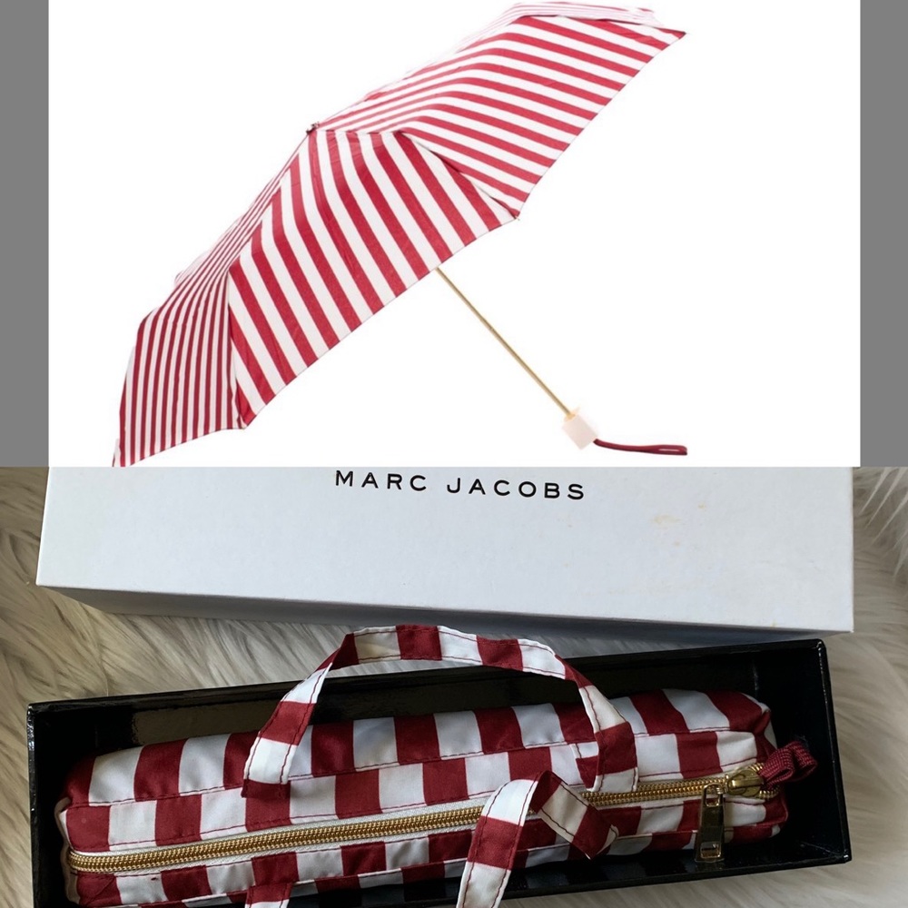 🎊Sold🎊Marc Jacobs White/Red Striped Umbrella - Picture 1 of 8